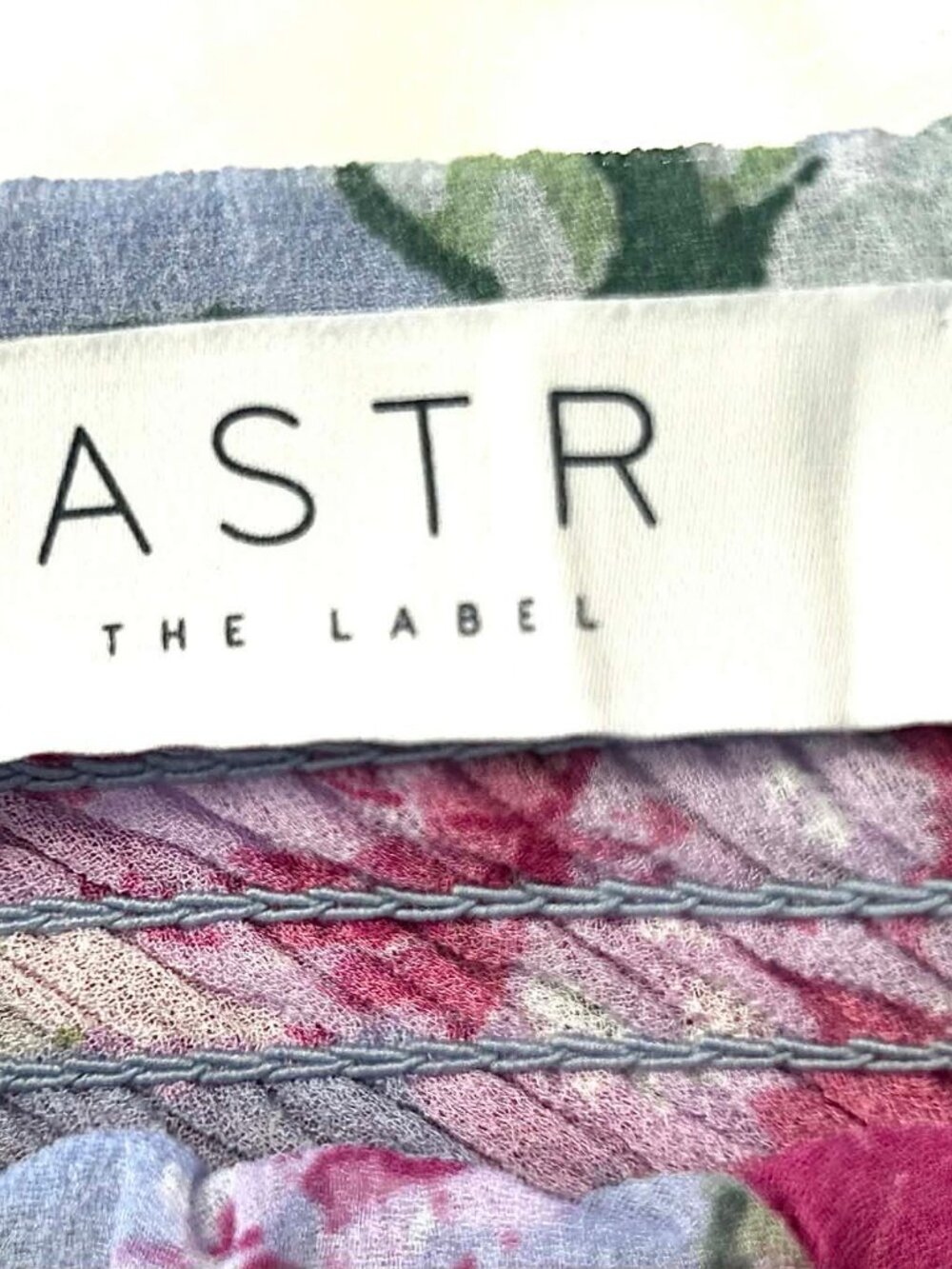 New ASTR The Label Bustier Floral Chiffon Midi Dress Blue Multi M - Picture 9 of 10